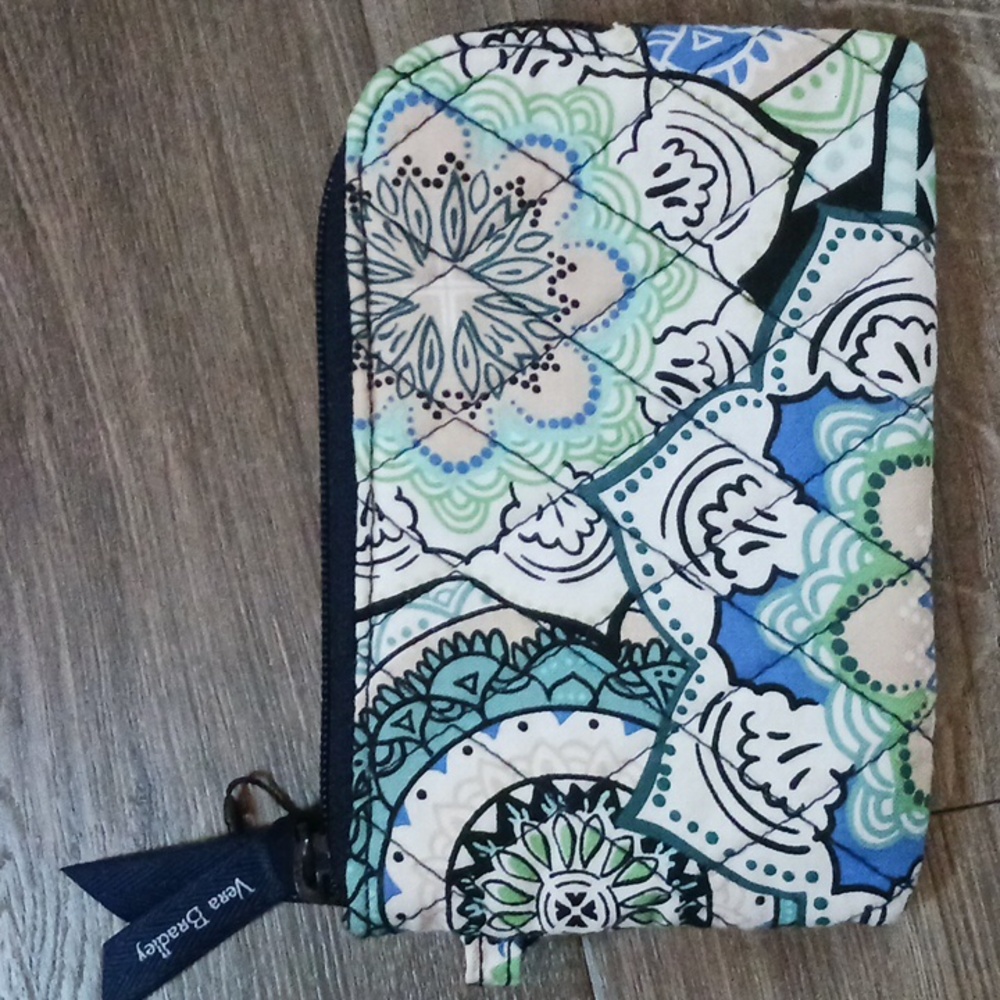 Vera Bradley Floral Blue and Green Wristlet